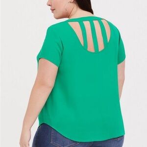 LIKE NEW! Torrid Abbey Georgette Cage Back Blouse 3X